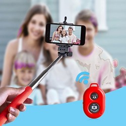 Perche Télescopique Selfie télécommande Bluetooth Rose